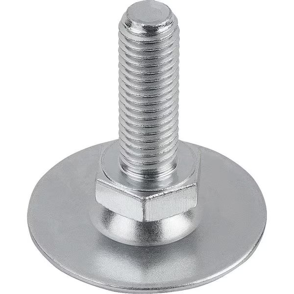 Levelling Foot Without Hole M10X30, D=60, Steel, Kipp, Mfr#: K0678.06010X030